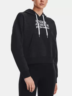Hanorac de dama UNDER ARMOUR ESSENTIAL SCRIPT HOODIE 1374107-001 NEGRU