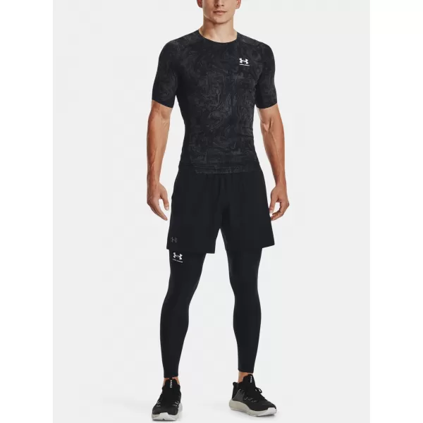  Tricou pentru bărbați UNDER ARMOUR UA HG ARMOUR COMP PRINT SS 1370324-001 NEGRU 