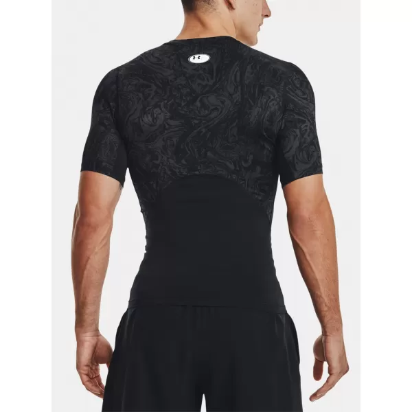  Tricou pentru bărbați UNDER ARMOUR UA HG ARMOUR COMP PRINT SS 1370324-001 NEGRU 