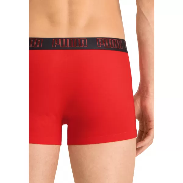  Boxeri pentru bărbați PUMA BASIC TRUNK 2P 93501502 ROȘU/NEGRU 