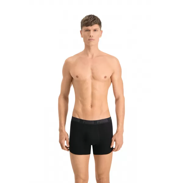  Boxeri pentru bărbați PUMA BASIC BOXER 2P 88886958 NEGRU/NEGRU 
