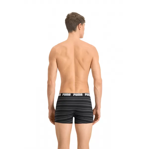  Boxeri pentru bărbați PUMA HERITAGE STRIPE BOXER 2P 90783805 NEGRU 