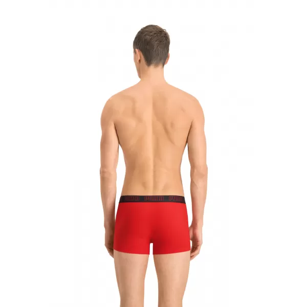  Boxeri pentru bărbați PUMA BASIC TRUNK 2P 93501502 ROȘU/NEGRU 