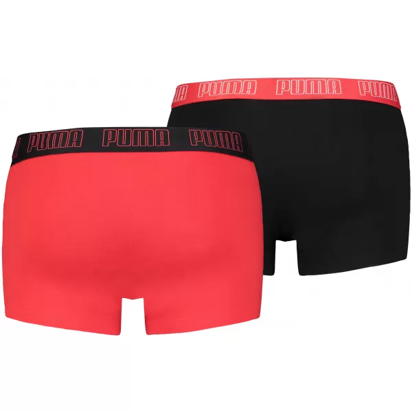  Boxeri pentru bărbați PUMA BASIC TRUNK 2P 93501502 ROȘU/NEGRU 