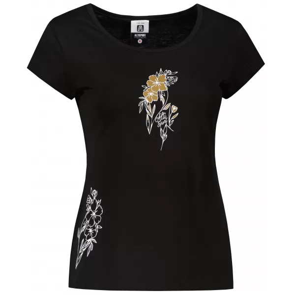  Tricou pentru femei ALTISPORT ALW169122 NEGRU SI AURIU 