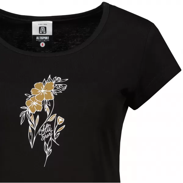  Tricou pentru femei ALTISPORT ALW169122 NEGRU SI AURIU 