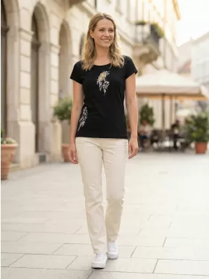 Tricou pentru femei ALTISPORT ALW169122 NEGRU SI AURIU