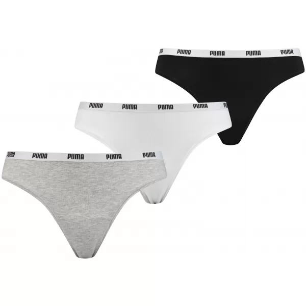  Chiloți de damă PUMA STRING 3P PACK 90759001 ALB/GRI/NEGRU 
