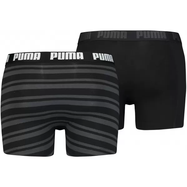  Boxeri pentru bărbați PUMA HERITAGE STRIPE BOXER 2P 90783805 NEGRU 