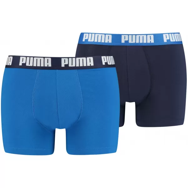  Boxeri pentru bărbați PUMA BASIC BOXER 2P 88886960 ALBASTRU ADEVĂRAT 