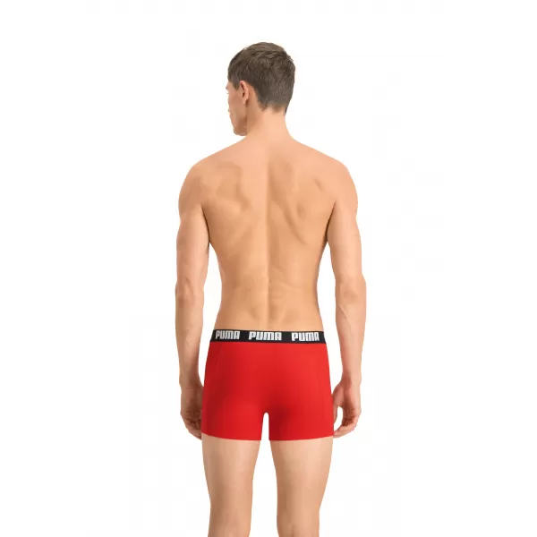  Boxeri pentru bărbați PUMA BASIC BOXER 2P 90682309 ROȘU/NEGRU 