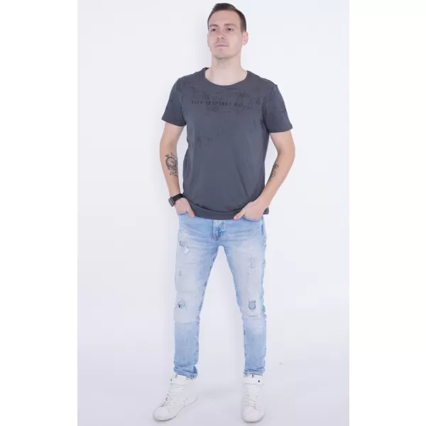  Tricou pentru bărbați KIXMI PEPPE GRI INCHIS 