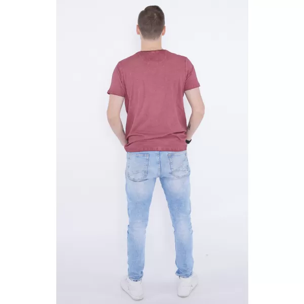 Tricou pentru bărbați KIXMI PATRIC BURGUNDIA 