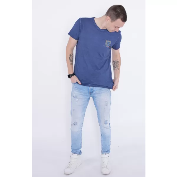  Tricou pentru bărbați KIXMI PHIL ALBASTRU INCHIS 
