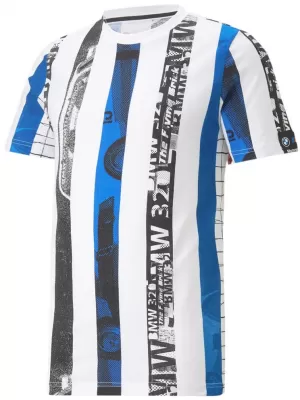 Tricou pentru bărbați PUMA BMW MMS STRIPED TEE 538139-02 ALB