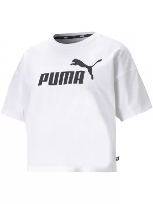 Crop top de damă PUMA ESS CROPPED LOGO TEE 586866-02 ALB