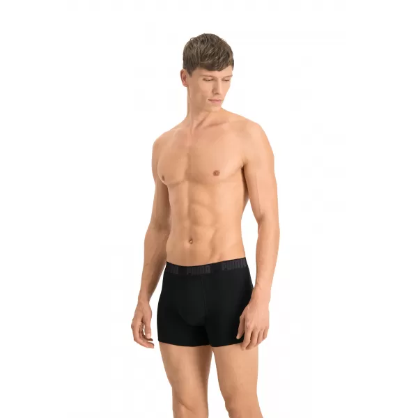  Boxeri pentru bărbați PUMA BASIC BOXER 2P 88886958 NEGRU/NEGRU 