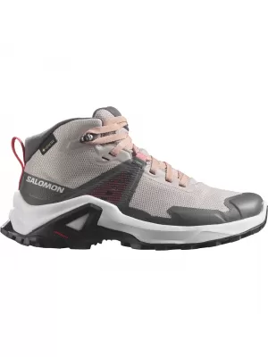Pantofi pentru copii SALOMON X RAISE MID GORE-TEX L47071500 CENUŞĂ DE TRANDAFIRI/BEJ PIERSIC/TRANDAFIR DE CEAI
