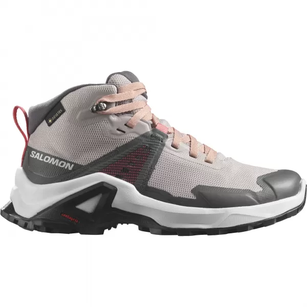  Pantofi pentru copii SALOMON X RAISE MID GORE-TEX L47071500 CENUŞĂ DE TRANDAFIRI/BEJ PIERSIC/TRANDAFIR DE CEAI 