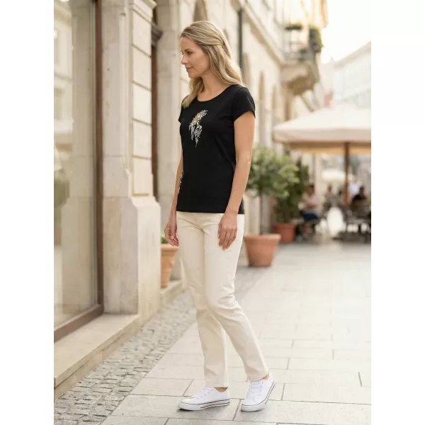  Tricou pentru femei ALTISPORT ALW169122 NEGRU SI AURIU 