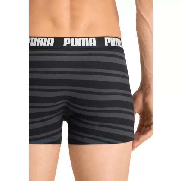  Boxeri pentru bărbați PUMA HERITAGE STRIPE BOXER 2P 90783805 NEGRU 
