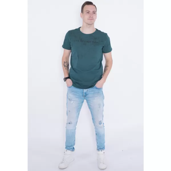  Tricou pentru bărbați KIXMI PEPPE VERDE INCHIS 