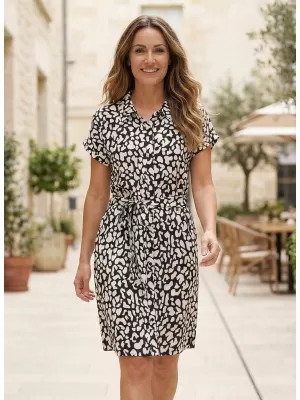 Rochie KIXMI PARISA ALB NEGRU