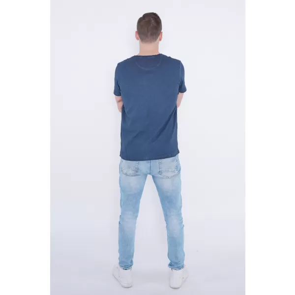  Tricou pentru bărbați KIXMI PATRIC ALBASTRU INCHIS 
