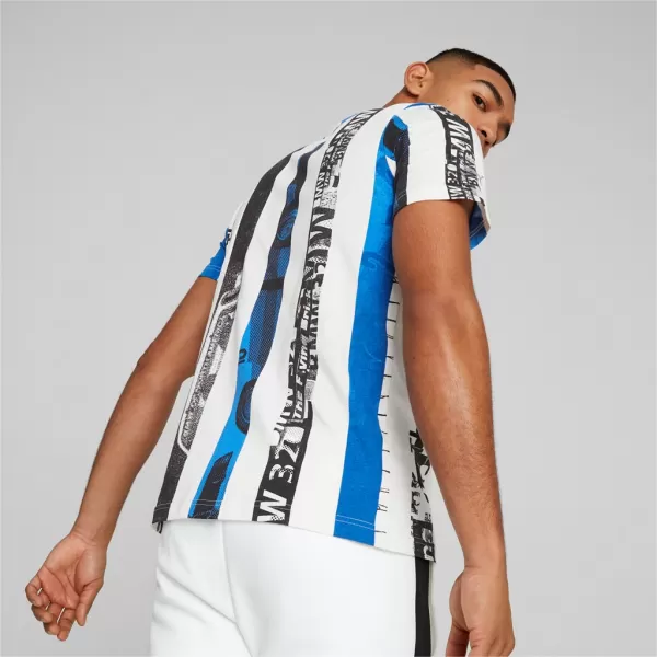  Tricou pentru bărbați PUMA BMW MMS STRIPED TEE 538139-02 ALB 