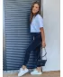 Pantalonii pentru doamne DSTREET UY1311 NEGRU