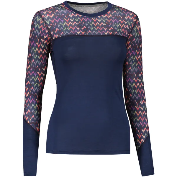  Tricou termic pentru femei SENSOR MERINO IMPRESS 22200031 DEEP BLUE/ORIGAMI 