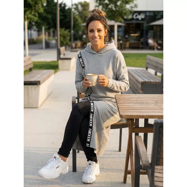  Hanorac de dama KIXMI PAIGE EVIDENȚIERI GRI DESCHIS 