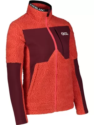 Hanorac de damă din fleece NORDBLANC PENINSULA NBSFL7654 CORAL ROȘU