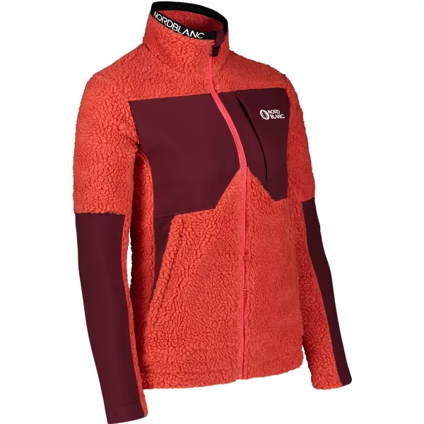  Hanorac de damă din fleece NORDBLANC PENINSULA NBSFL7654 CORAL ROȘU 