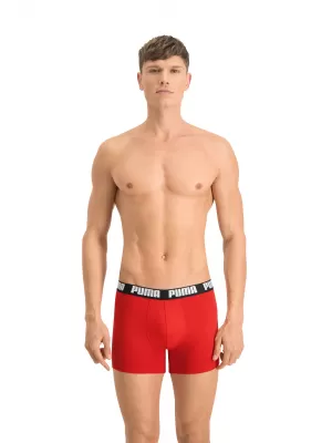 Boxeri pentru bărbați PUMA BASIC BOXER 2P 90682309 ROȘU/NEGRU