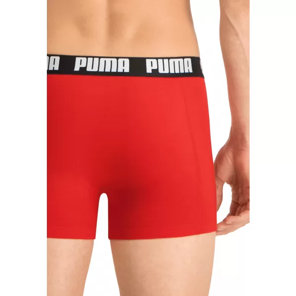  Boxeri pentru bărbați PUMA BASIC BOXER 2P 90682309 ROȘU/NEGRU 