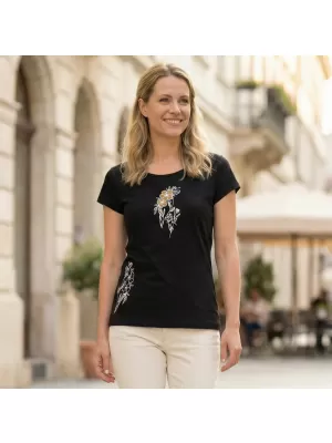 Tricou pentru femei ALTISPORT ALW169122 NEGRU SI AURIU