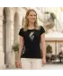 Tricou pentru femei ALTISPORT ALW169122 NEGRU SI AURIU