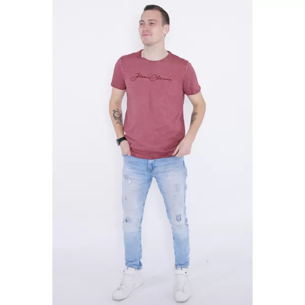  Tricou pentru bărbați KIXMI PATRIC BURGUNDIA 
