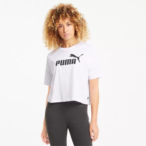  Crop top de damă PUMA ESS CROPPED LOGO TEE 586866-02 ALB 
