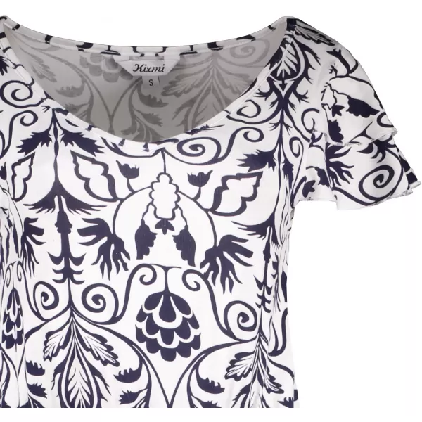  Rochie KIXMI PRIMAVERA ALBASTRU INCHIS 
