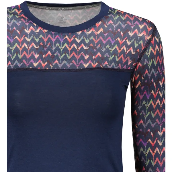  Tricou termic pentru femei SENSOR MERINO IMPRESS 22200031 DEEP BLUE/ORIGAMI 