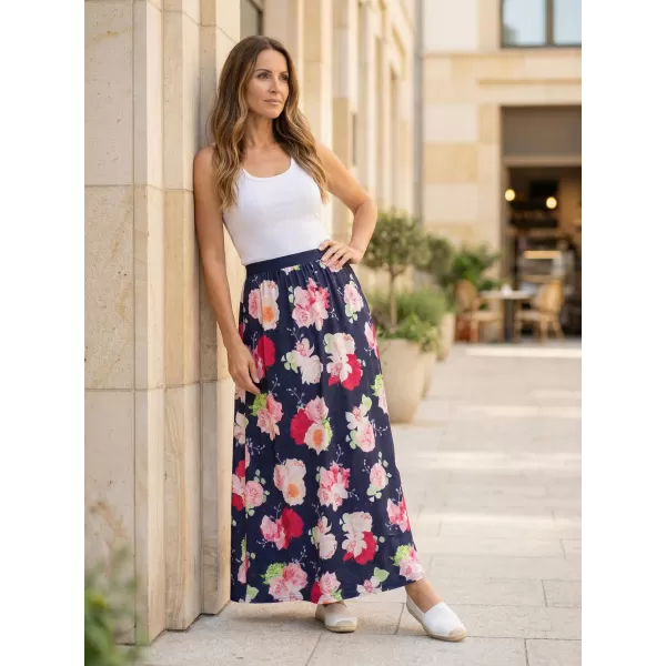  Fusta de dama KIXMI PEONY ALBASTRU INCHIS 