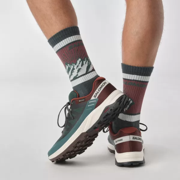  Pantofi pentru bărbați SALOMON OUTRISE GORE-TEX L47142100 PIN PONDEROSA/CIOCOLATĂ AMARĂ/GHEAȚĂ DE VANILIE 