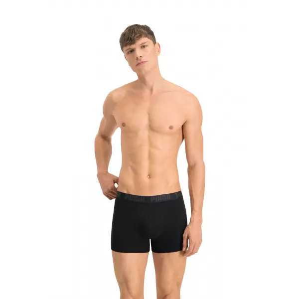  Boxeri pentru bărbați PUMA HERITAGE STRIPE BOXER 2P 90783805 NEGRU 