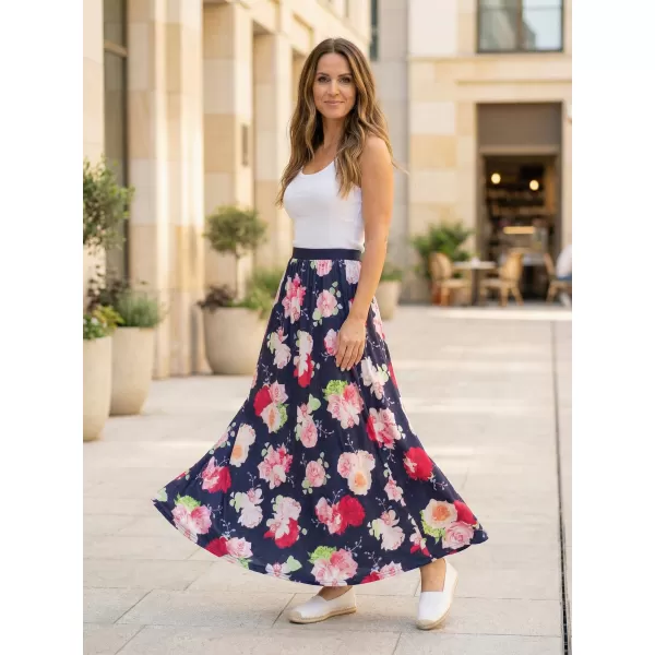  Fusta de dama KIXMI PEONY ALBASTRU INCHIS 