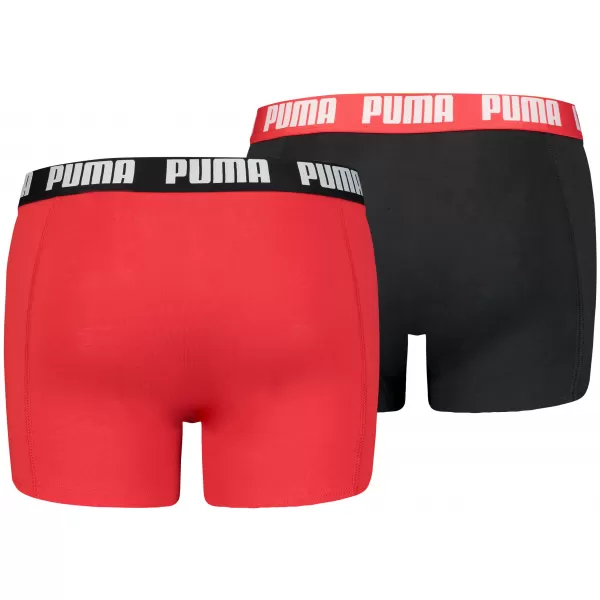  Boxeri pentru bărbați PUMA BASIC BOXER 2P 90682309 ROȘU/NEGRU 