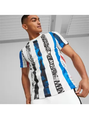 Tricou pentru bărbați PUMA BMW MMS STRIPED TEE 538139-02 ALB