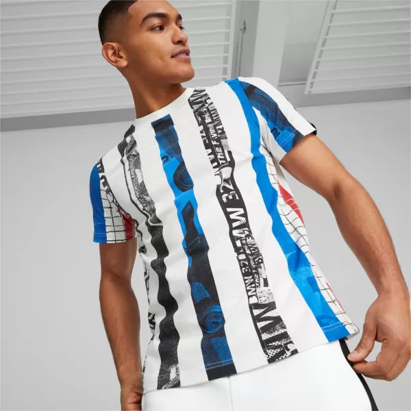  Tricou pentru bărbați PUMA BMW MMS STRIPED TEE 538139-02 ALB 