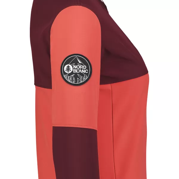  Jachetă softshell pentru femei NORDBLANC COVE NBSSL7656 CORAL ROȘU 